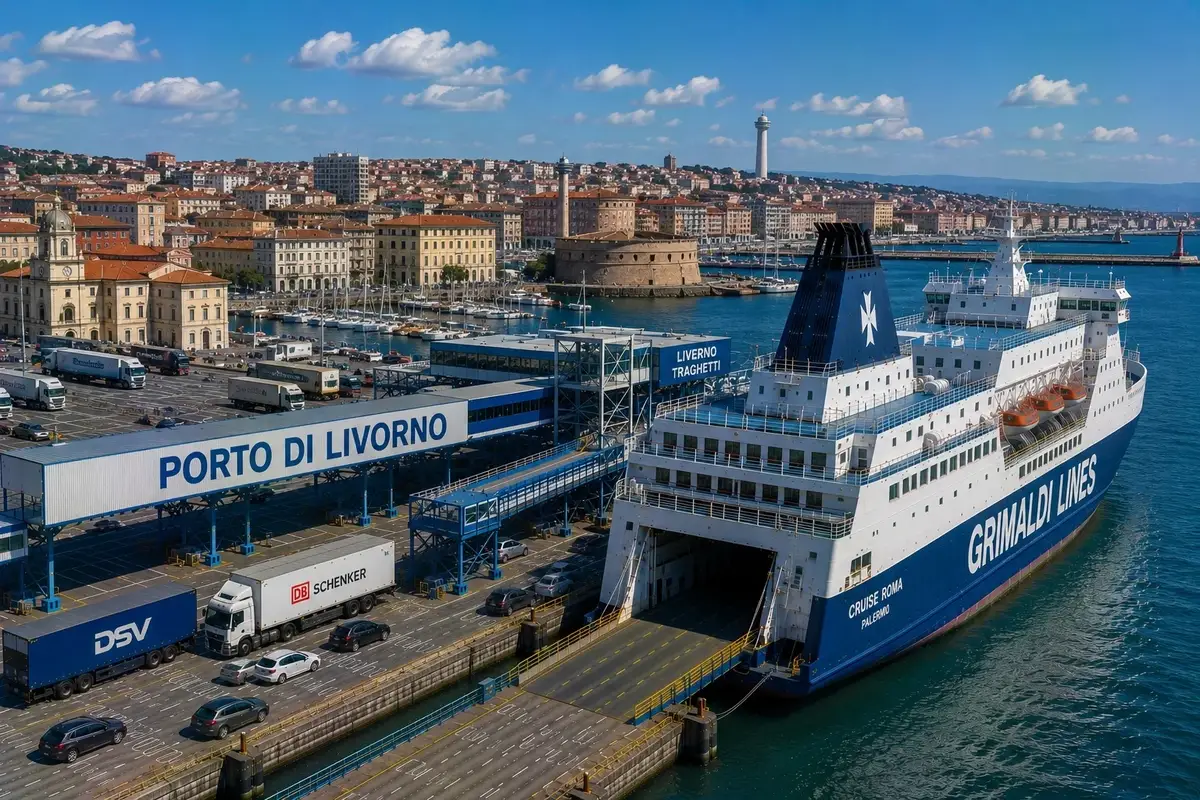 Livorno λιμάνι πλοίων σε Tuscany