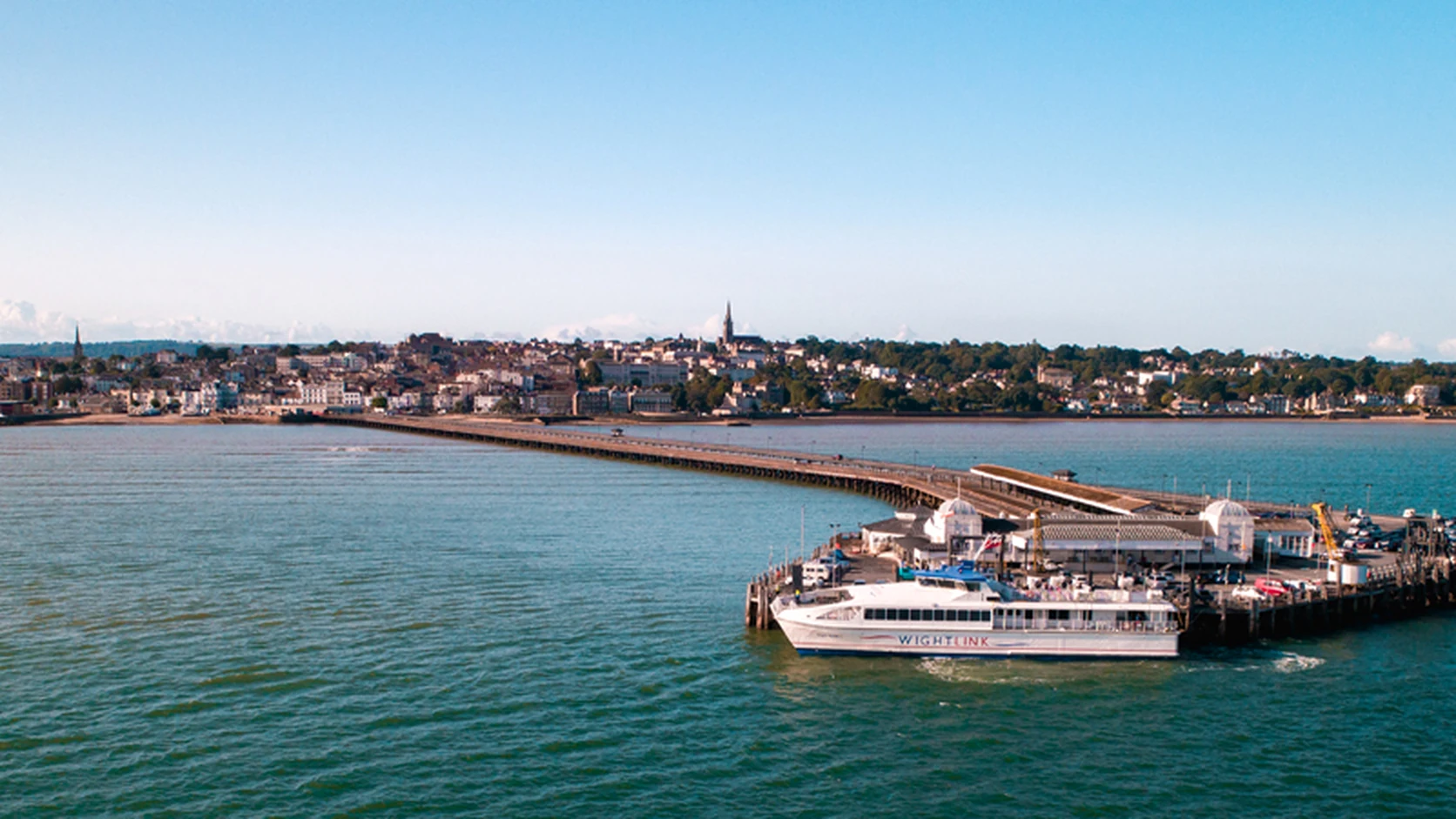 Wightlink FastCat στο Ryde Pier Κατευθυνθείτε σε το Isle του Wight